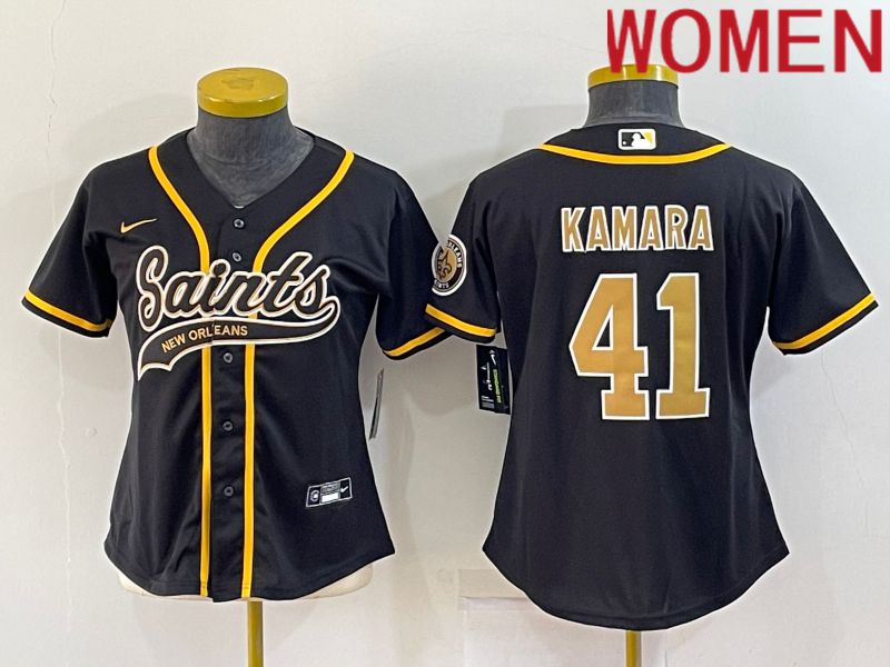 Women New Orleans Saints #41 Kamara Black 2022 Nike Co branded NFL Jerseys